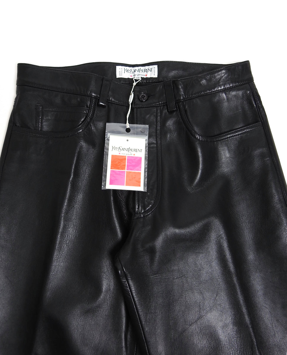 Pantaboots leather pants (FR38/shoe 39) in black - Saint Laurent