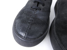 Load image into Gallery viewer, The Last Conspiracy Black Waxed Suede Side Zip Lace Up High Top Sneaker - 11