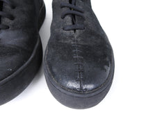 Load image into Gallery viewer, The Last Conspiracy Black Waxed Suede Side Zip Lace Up High Top Sneaker - 11