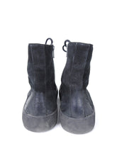 Load image into Gallery viewer, The Last Conspiracy Black Waxed Suede Side Zip Lace Up High Top Sneaker - 11