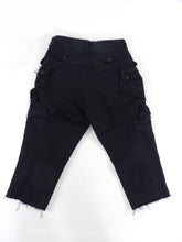 Load image into Gallery viewer, Julius Fall 2012 Cropped Black Cargo Pocket Trousers with Raw Edges - XS