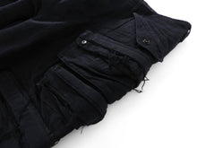 Load image into Gallery viewer, Julius Fall 2012 Cropped Black Cargo Pocket Trousers with Raw Edges - XS