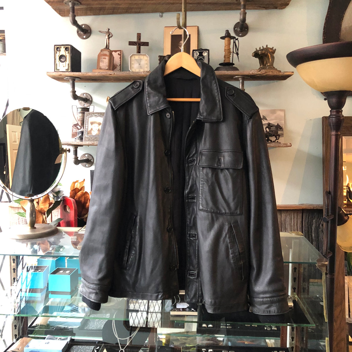 Lanvin Black Aviator Leather Jacket - L – I Miss You MAN