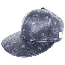 Load image into Gallery viewer, MCM Monogram Black and Gold Leather Strapback Cap