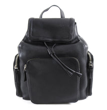 Load image into Gallery viewer, Mackage Keir Black Leather Zip Up Backpack