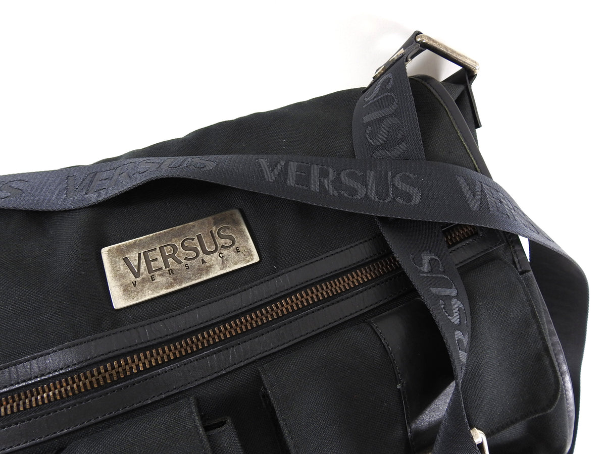 Versus by Gianni Versace Black Canvas Messenger Bag – I Miss You MAN