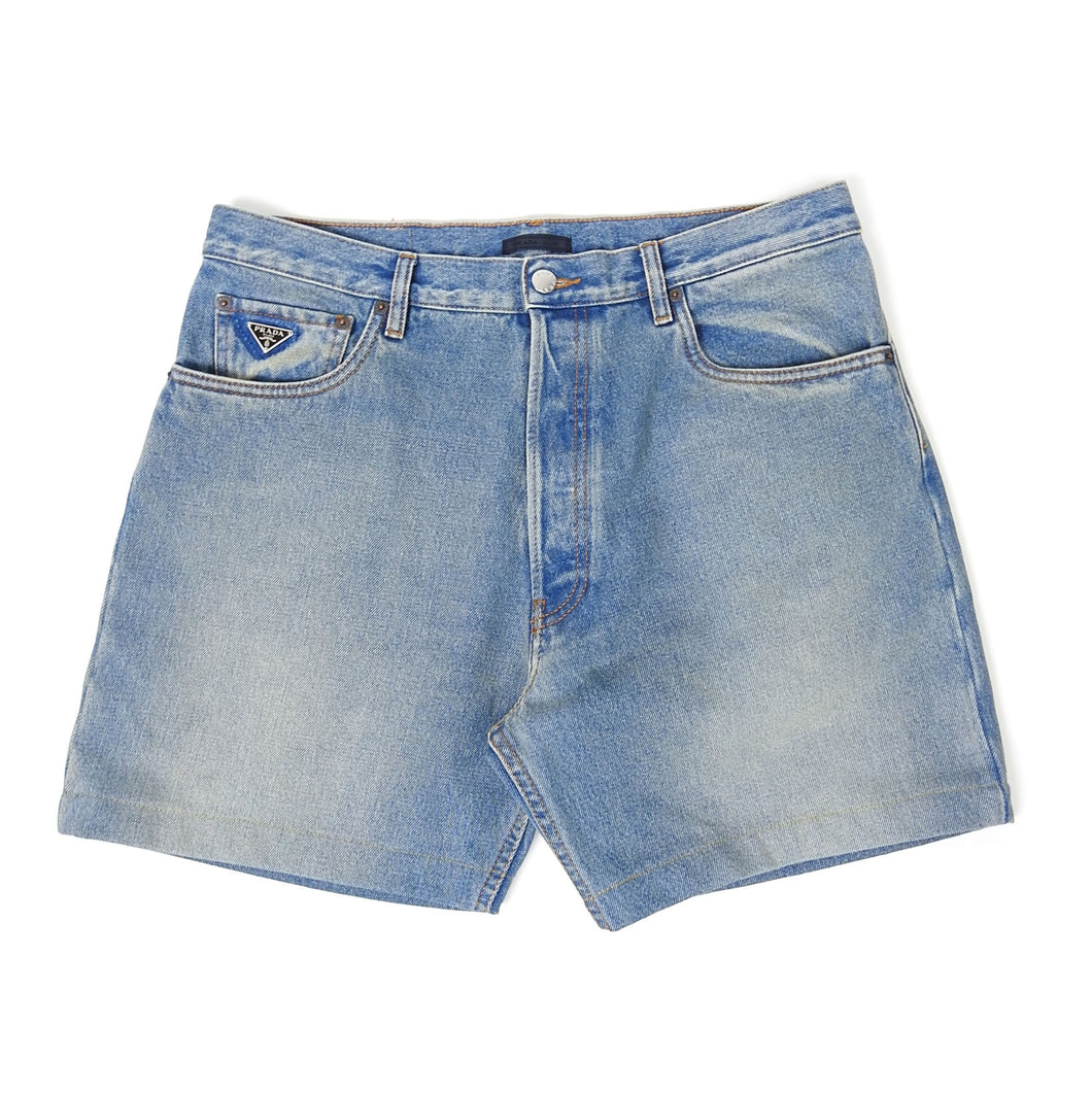 Prada Denim Plaque Shorts Size 32