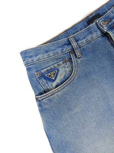 Prada Denim Plaque Shorts Size 32