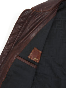 Fendi Vintage Leather Jacket Size 48