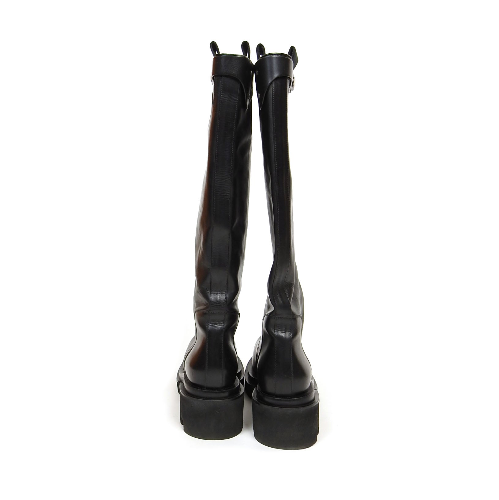 靴 \"rick owens\"pull on knee high bogun boot Rick Owens Pull On Bogun leather knee-high boots Rick Owens