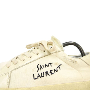 Saint Laurent Distressed Canvas Sneakers Size 43