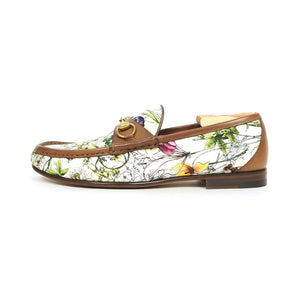 Gucci Floral Canvas Horsebit Loafers Size 8.5