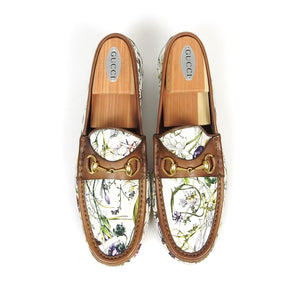 Gucci Floral Canvas Horsebit Loafers Size 8.5