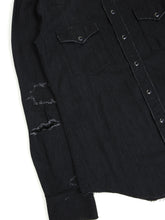 Load image into Gallery viewer, Saint Laurent Paris Distressed Denim Wester Shirt Size Medium
