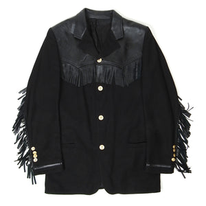 Versus Versace Leather Fringed Blazer Size 50