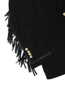 Versus Versace Leather Fringed Blazer Size 50