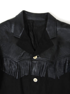 Versus Versace Leather Fringed Blazer Size 50