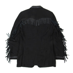 Versus Versace Leather Fringed Blazer Size 50