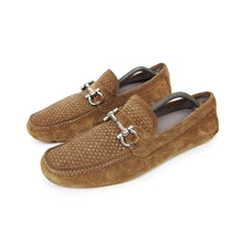 Load image into Gallery viewer, Salvatore Ferragamo Woven Suede Loafers Size 11.5

