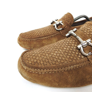 Salvatore Ferragamo Woven Suede Loafers Size 11.5