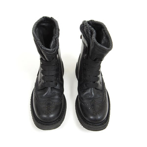 Laced leather booties clearance prada