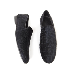 Jimmy Choo Pony Hair Croc Effect Loafers Size 44