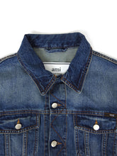 Load image into Gallery viewer, AMI Paris Denim Trucker Jacket Size Medium
