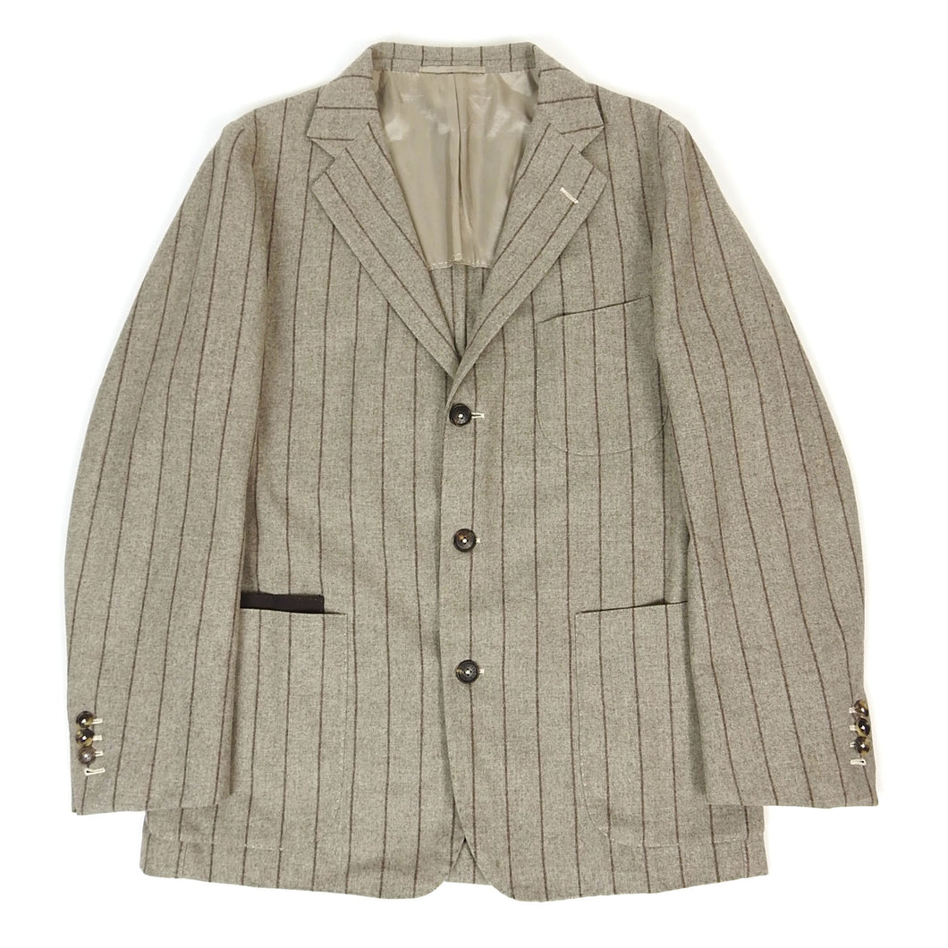 Luciano Barbera Striped Wool Jacket Size 50