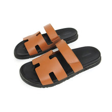Load image into Gallery viewer, Hermes Chypre Leather Sandals Size 12

