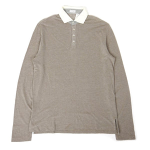 Brunello Cucinelli Long Sleeve Pique Polo Size 50