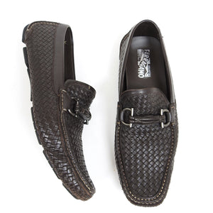 Salvatore Ferragamo Woven Leather Loafers Size 11.5