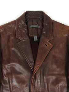 John Varvatos Leather Coat Size 48