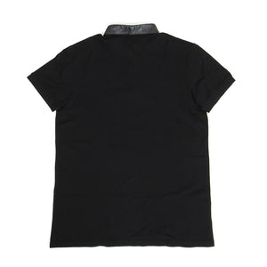 Saint Laurent Pique Polo with Leather Collar Size Large