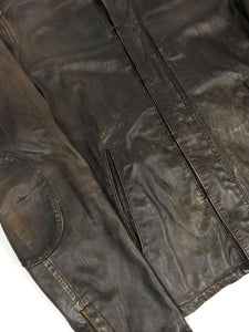 John Varvatos Leather Moto Jacket Size 48