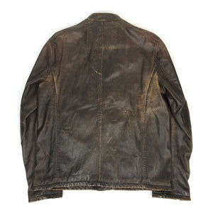 John Varvatos Leather Moto Jacket Size 48