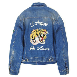 Gucci Embroidered Denim Jacket Size 52