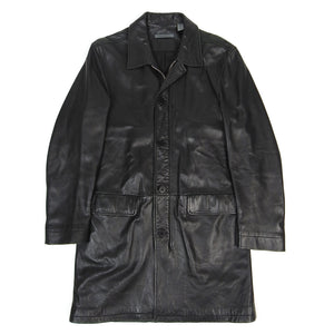 John Varvatos Leather Coat Size 48