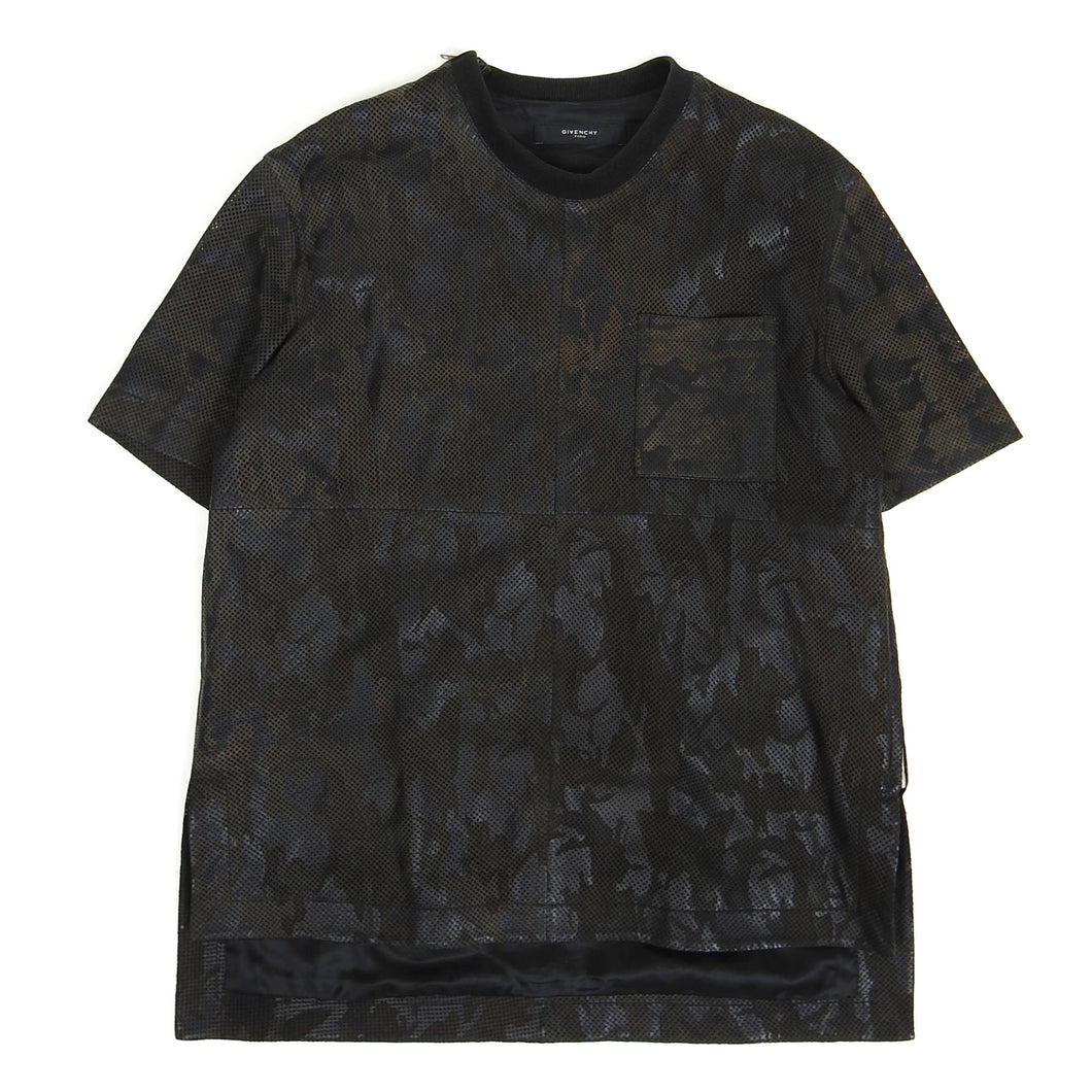 Givenchy Perforated Leather Camo T-Shirt