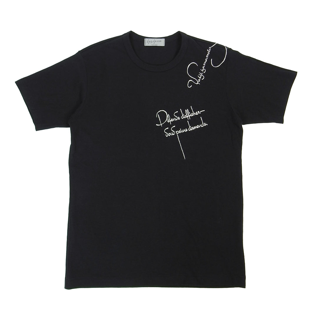 Yohji Yamamoto Embroidered T-Shirt Size 2