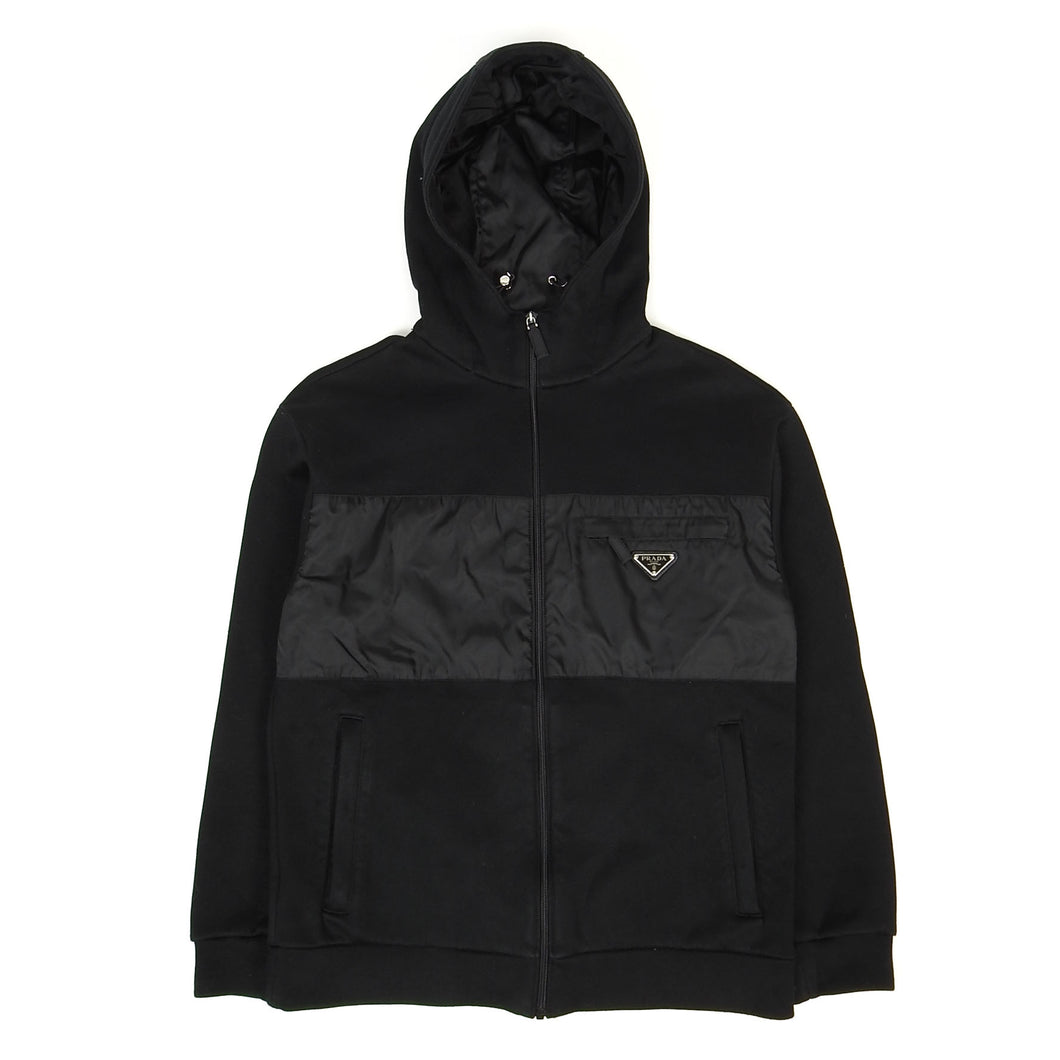 Prada Plaque Zip Hoodie Size Small