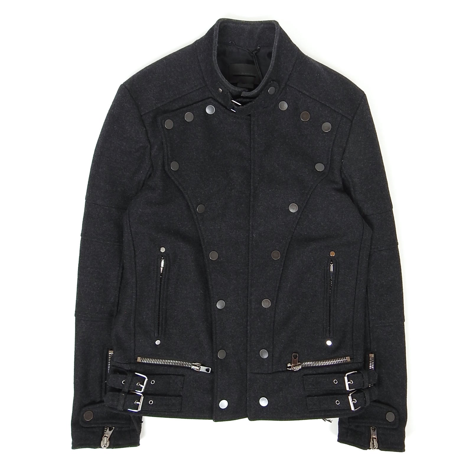 Diesel Black Gold Wool Biker Jacket Size 48