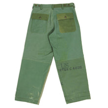 Load image into Gallery viewer, Latre Upcycled Patchwork Military Laundry Bag Trousers Size 34
