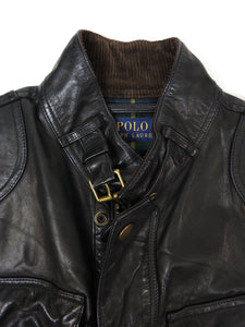 Polo Ralph Lauren Leather Moto Jacket Size Medium