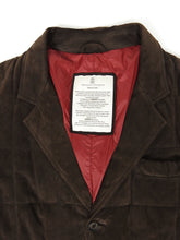 Load image into Gallery viewer, Brunello Cucinelli Padded Leather Blazer Size Small
