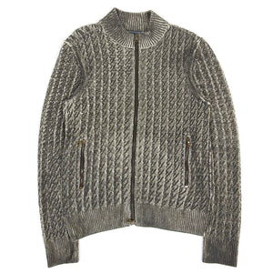 John Varvatos Cableknit Zip Sweater Size Medium