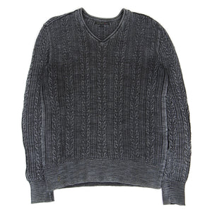 John Varvatos Cableknit V Neck Sweater Size Small