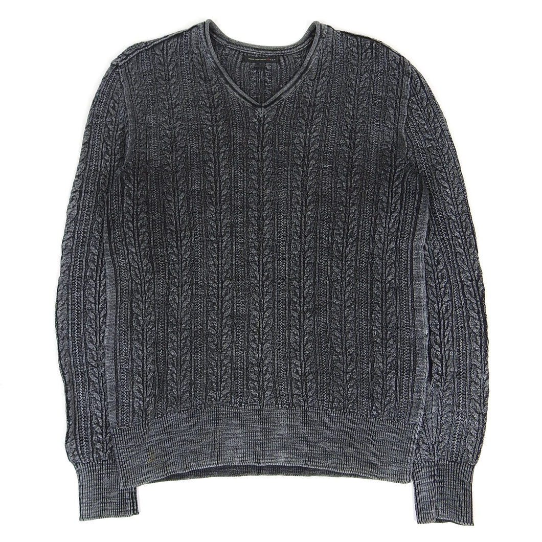 John Varvatos Cableknit V Neck Sweater Size Small