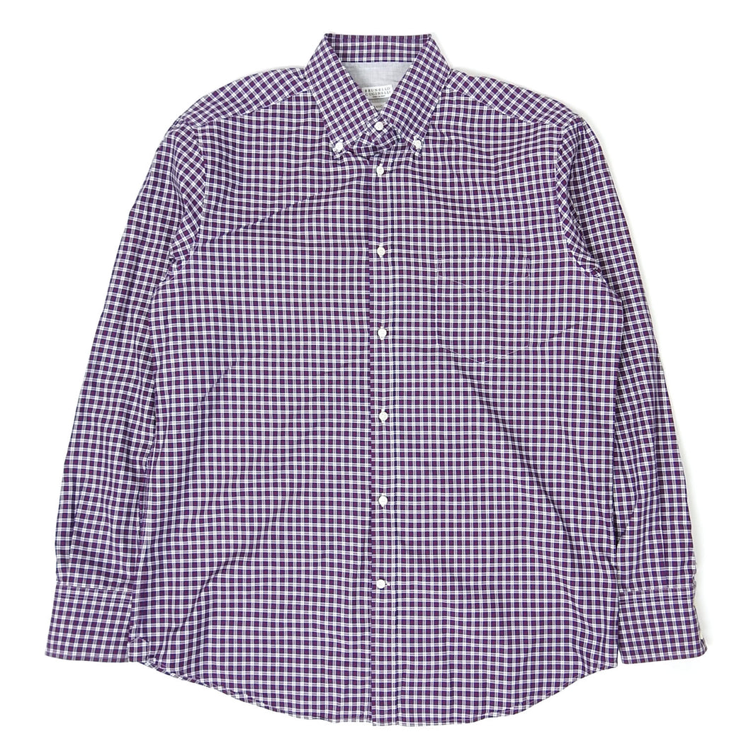 Brunello Cucinelli Check Button Up Size XL