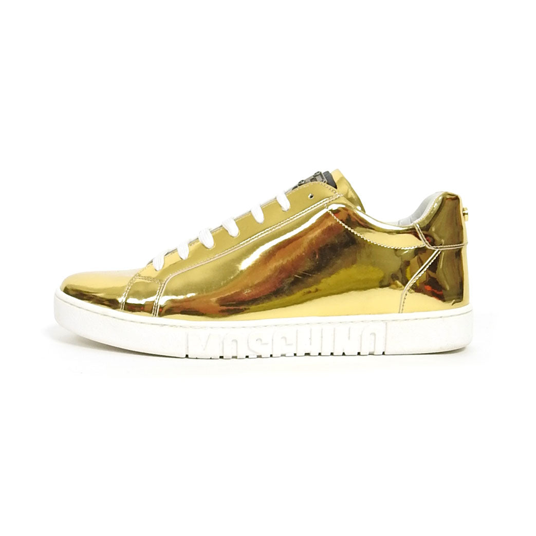 Moschino Metallic Gold Sneakers Size 44