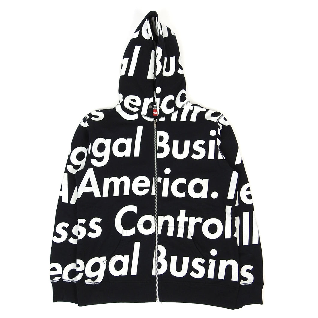 Supreme Illegal Business Control America Zip Hoodie Size Medium